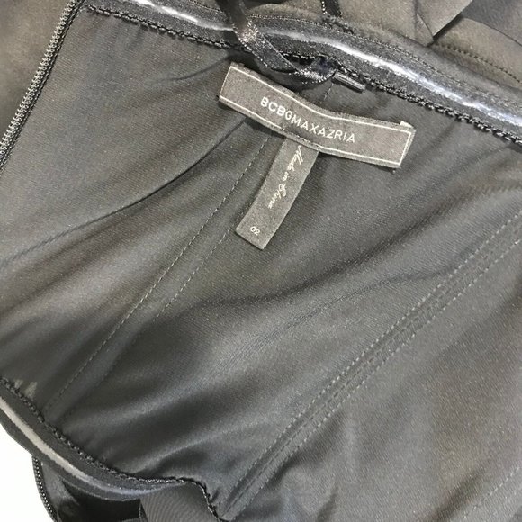 BCBGMaxAzria Aurelia Black Dress Size 02 Strapless Sweetheart Satin Mini - Picture 8 of 10